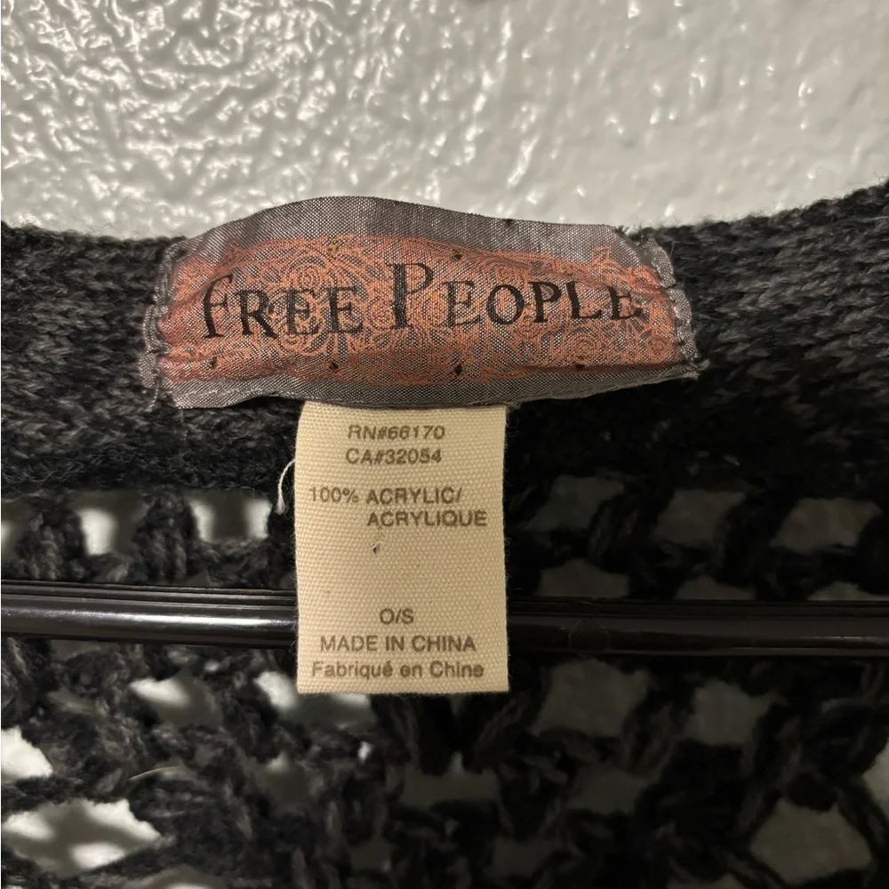 Free People Crochet Cape One Size